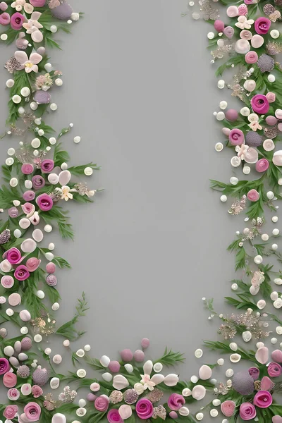 Colorato Semplice Decorazione Floreale Piccolo Fiore Illustrazione Modello Sfondo Disposizione — Foto Stock
