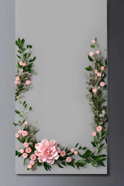 Színes Egyszerű Virágdíszítés Apró Virág Illusztráció Háttér Sablon Kreatív Elrendezése — Stock Fotó
