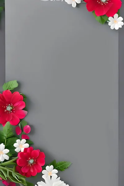 カラフルなシンプルな花の装飾 小さな花のイラスト 背景テンプレート 自然と花の創造的な配置 バナー 結婚式のカード招待状の草案 デザイン要素などに適しています — ストック写真