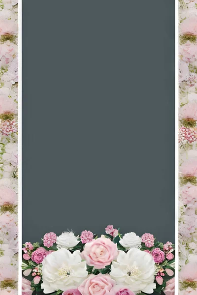 Kleurrijke Eenvoudige Bloemdecoratie Kleine Bloem Illustratie Achtergrond Template Creatieve Arrangement — Stockfoto