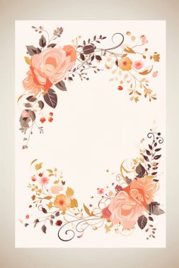 Renkli basit çiçek desenli arka plan çizimi, doğanın ve çiçeklerin yaratıcı düzeni. Pankart, davetiye taslağı, doğum günü, selamlama ve tasarım öğesi için iyi.