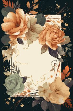 Renkli basit çiçek desenli arka plan çizimi, doğanın ve çiçeklerin yaratıcı düzeni. Pankart, davetiye taslağı, doğum günü, selamlama ve tasarım öğesi için iyi.