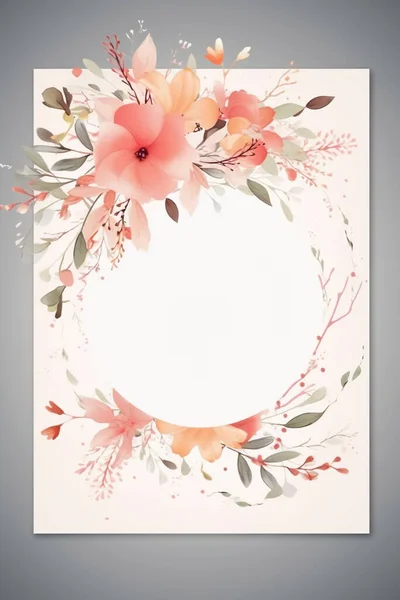 Colorful Simple Floral Decoration Illustration Background Template Creative Arrangement Nature — Stock Photo, Image