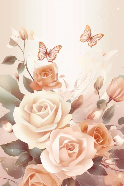 Renkli Basit Çiçek Desenli Arka Plan Çizimi Doğanın Çiçeklerin Yaratıcı — Stok fotoğraf