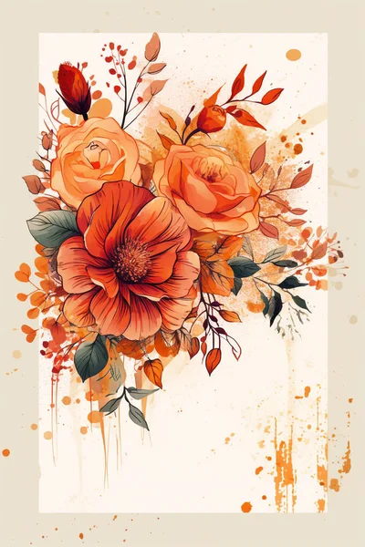 Decoração Floral Simples Colorido Modelo Fundo Ilustração Arranjo Criativo Natureza — Fotografia de Stock