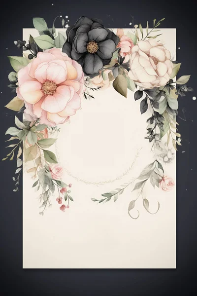 Colorful Simple Floral Decoration Illustration Background Template Creative Arrangement Nature — Stock Photo, Image
