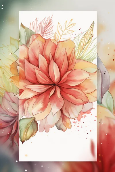 カラフルなシンプルな花の装飾イラストの背景テンプレート 自然と花の創造的な配置 バナー 結婚式のカード招待状の草案 誕生日 デザイン要素のために良い — ストック写真