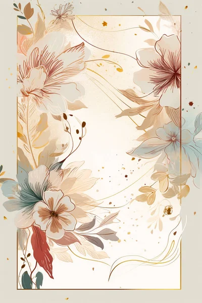 Bunte Einfache Florale Dekoration Illustration Hintergrundvorlage Kreative Anordnung Der Natur — Stockfoto