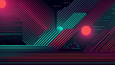 Basit minimalist retro renk modası arka plan soyut renkli duvar kağıdı ve fon. Sanatsal dijital sanat 3d geometrik çizgi çizgili çubuk tasarım materyali.