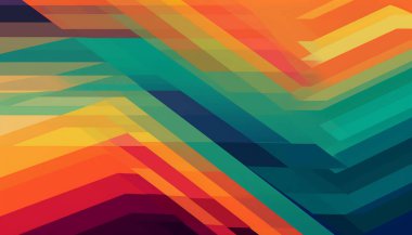 Basit minimalist retro renk modası arka plan soyut renkli duvar kağıdı ve fon. Sanatsal dijital sanat 3d geometrik çizgi çizgili çubuk tasarım materyali.