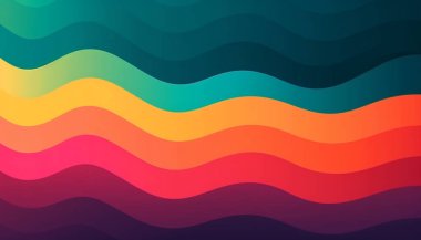 Basit minimalist retro renk modası arka plan soyut renkli duvar kağıdı ve fon. Sanatsal dijital sanat 3d geometrik çizgili çizgili çubuk tasarım materyali. Dalga.