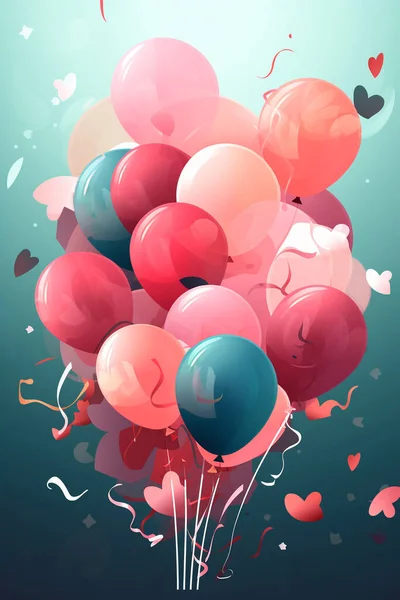 Colorida Ilustración Decoración Simple Para Fiesta Cumpleaños Ducha Bebé Ducha — Foto de Stock