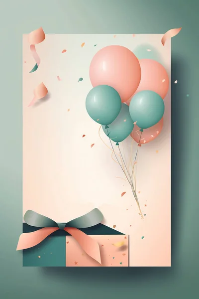 Illustration Décoration Simple Colorée Pour Fête Anniversaire Baby Shower Douche — Photo