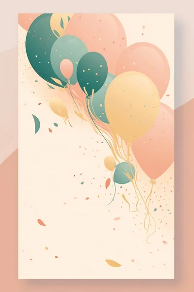 Colorful simple decoration illustration for party, birthday, baby shower, bridal shower, graduation, business event, grand opening, anniversary, holiday invitation draft and greetings card template.