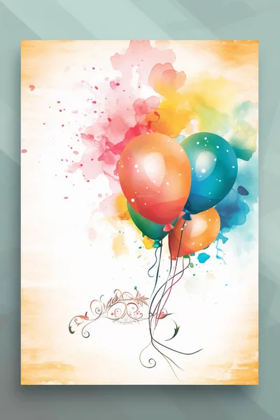 Ilustração Decorativa Simples Colorida Para Festa Aniversário Chuveiro Bebê Chuveiro — Fotografia de Stock