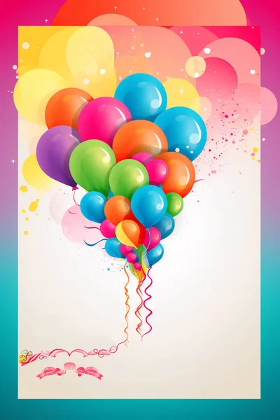 Illustrazione Colorata Semplice Decorazione Festa Compleanno Baby Shower Doccia Nuziale — Foto Stock