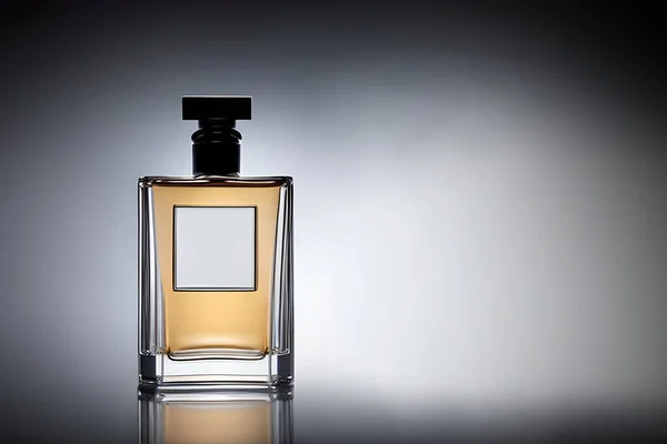 Laranja Garrafa Perfume Mockup Estúdio Tiro Fundo Isolado Marketing Apresentação — Fotografia de Stock
