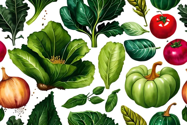 Vegetační Vzor Textura Pozadí Ilustrace Akvarel Bezešvné Kolekce Pro Tkaniny — Stock fotografie