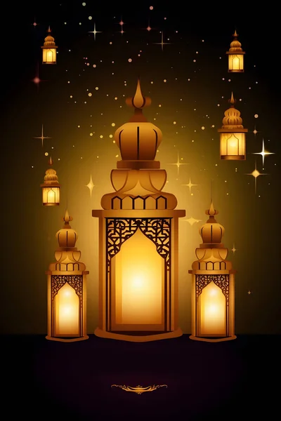 Barevné Jednoduché Dekorace Ilustrace Pro Happy Ramadan Nebo Eid Mubarak — Stock fotografie