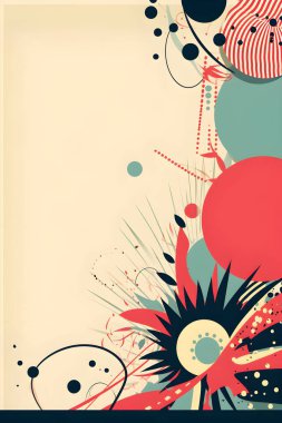 Parti, doğum günü, bebek partisi, gelin partisi, mezuniyet, iş etkinliği, büyük açılış, yıldönümü, tatil davetiyesi taslağı ve tebrik kartı şablonu için renkli basit bir illüstrasyon..