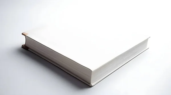 Libro Bianco Copertina Rigida Isolato Bianco Studio Girato — Foto Stock