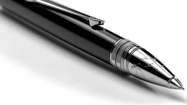 Bolígrafo Negro Bolígrafo Bolígrafo Para Escribir Algo Elegante Macro Concepto —  Fotos de Stock