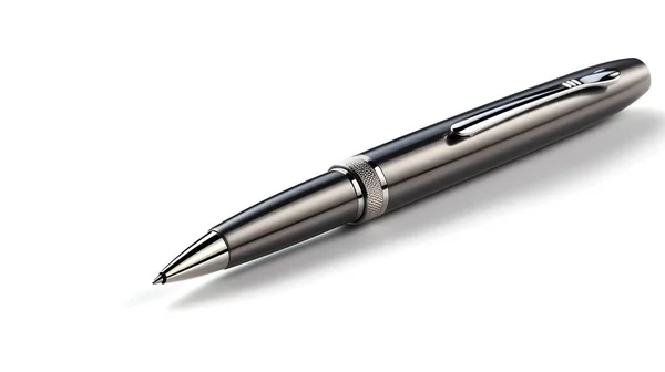 Чорна Ручка Або Кулькова Ручка Написання Чогось Елегантного Макроконцепту Ізольовані Стокове Фото