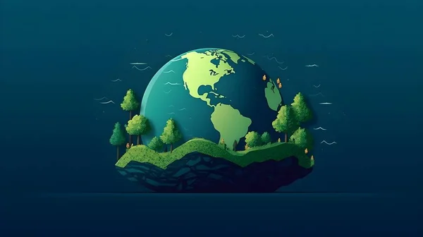 Världsmiljödagen Jorddagen Enkel Illustration Hållbar Värld Begreppet Hållbar Livsstil Och — Stockfoto
