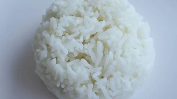 Sepiring Nasi Putih Siap Untuk Dimakan Studio Shot Untuk Promosi — Stok Foto