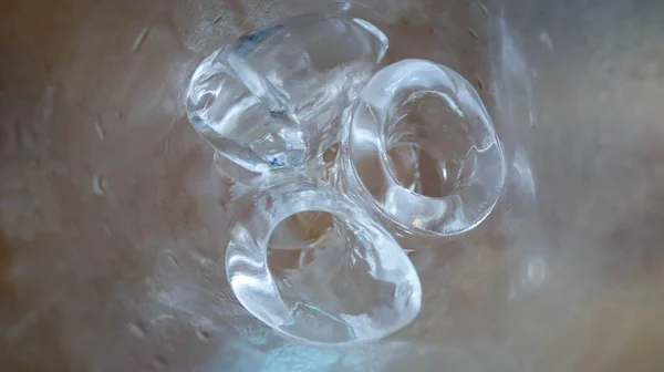 Cubo Gelo Forma Gelo Para Beber Dentro Copo — Fotografia de Stock