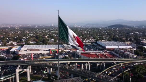 Mexico Flag San Jeronimo Mexico City — Stockvideo