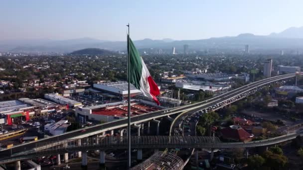 Mexico Flag San Jeronimo Mexico City — Videoclip de stoc