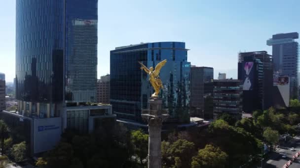Angel Independencia Paseo Reforma Avenue Mexico City — Vídeos de Stock
