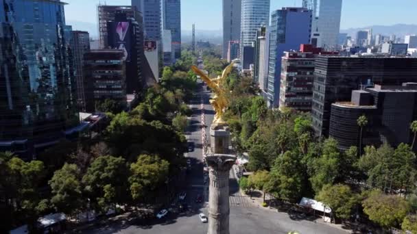 Angel Independencia Paseo Reforma Avenue Mexico City — Video Stock