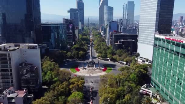 メキシコのPaseo Reforma AvenueにあるAngel Independencia — ストック動画