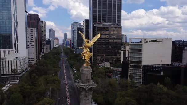 Angel Independencia Paseo Reforma Avenue Mexico City — Vídeo de Stock