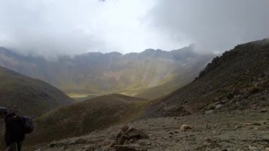 A Hyperlapse of the top of the crater of Nevado de Toluca in the State of Mexico
