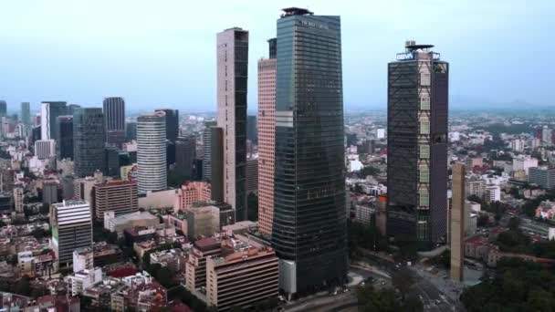 Vista Aérea Una Hermosa Puesta Sol Ciudad México — Vídeos de Stock