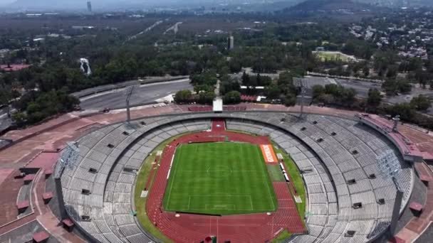 Flygfoto Över Olympic University Stadium National Autonomous University Mexico Unam Stockvideo