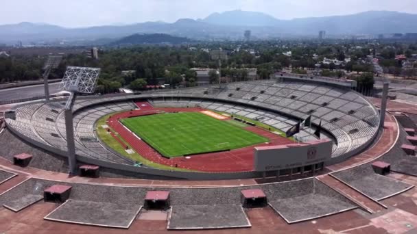 Flygfoto Över Olympic University Stadium National Autonomous University Mexico Unam Royaltyfri Stockfilm