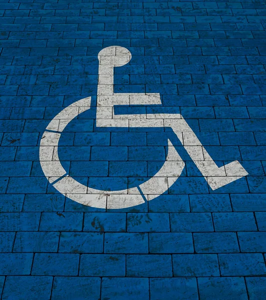 Área Estacionamento Para Deficientes Símbolo Cadeira Rodas — Fotografia de Stock