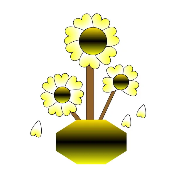 Flower Illustration Gradient Color Wallpaper Background — Stock Photo, Image