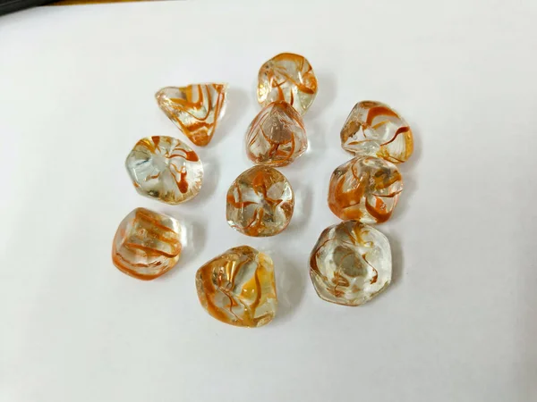 stock image The glass stones on the white table