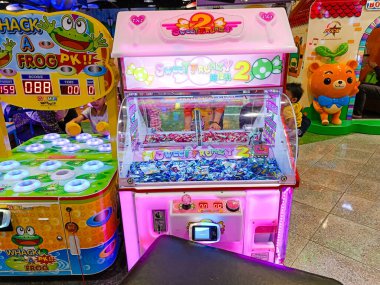 indoor game machines in the mall.