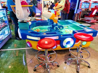 indoor game machines in the mall.