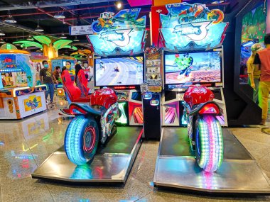 indoor game machines in the mall.