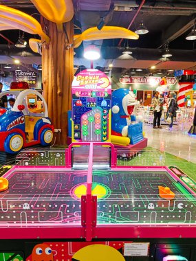 indoor game machines in the mall.