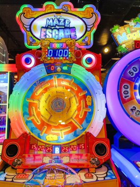indoor game machines in the mall.