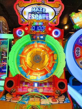 indoor game machines in the mall.