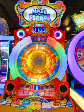 indoor game machines in the mall.